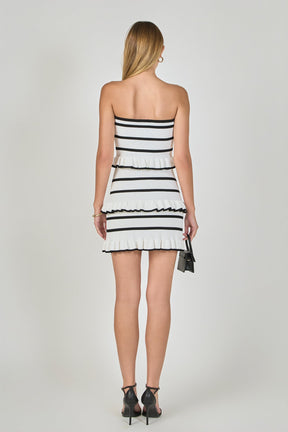 ENDLESS ROSE - Striped Tube Knit Mini Dress - DRESSES available at Objectrare