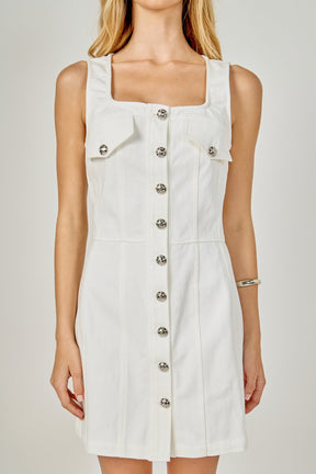 ENDLESS ROSE - Denim Button Up Mini Dress - DRESSES available at Objectrare