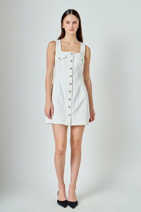 ENDLESS ROSE - Denim Button Up Mini Dress - DRESSES available at Objectrare