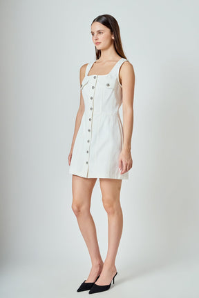 ENDLESS ROSE - Denim Button Up Mini Dress - DRESSES available at Objectrare