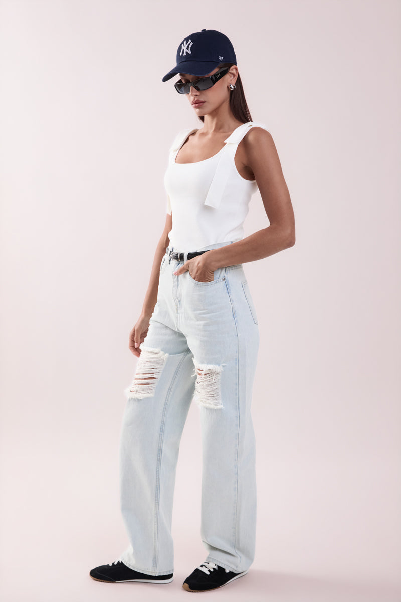 ENDLESS ROSE - Bow Strap Tank Top - TOPS available at Objectrare