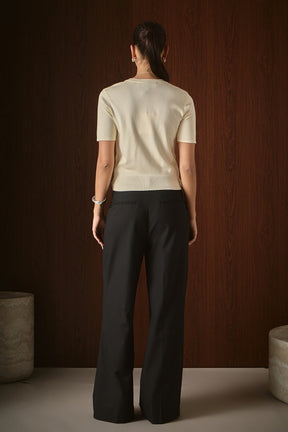 ENDLESS ROSE - Side Bow Buttoned Knit Top - SWEATERS & KNITS available at Objectrare