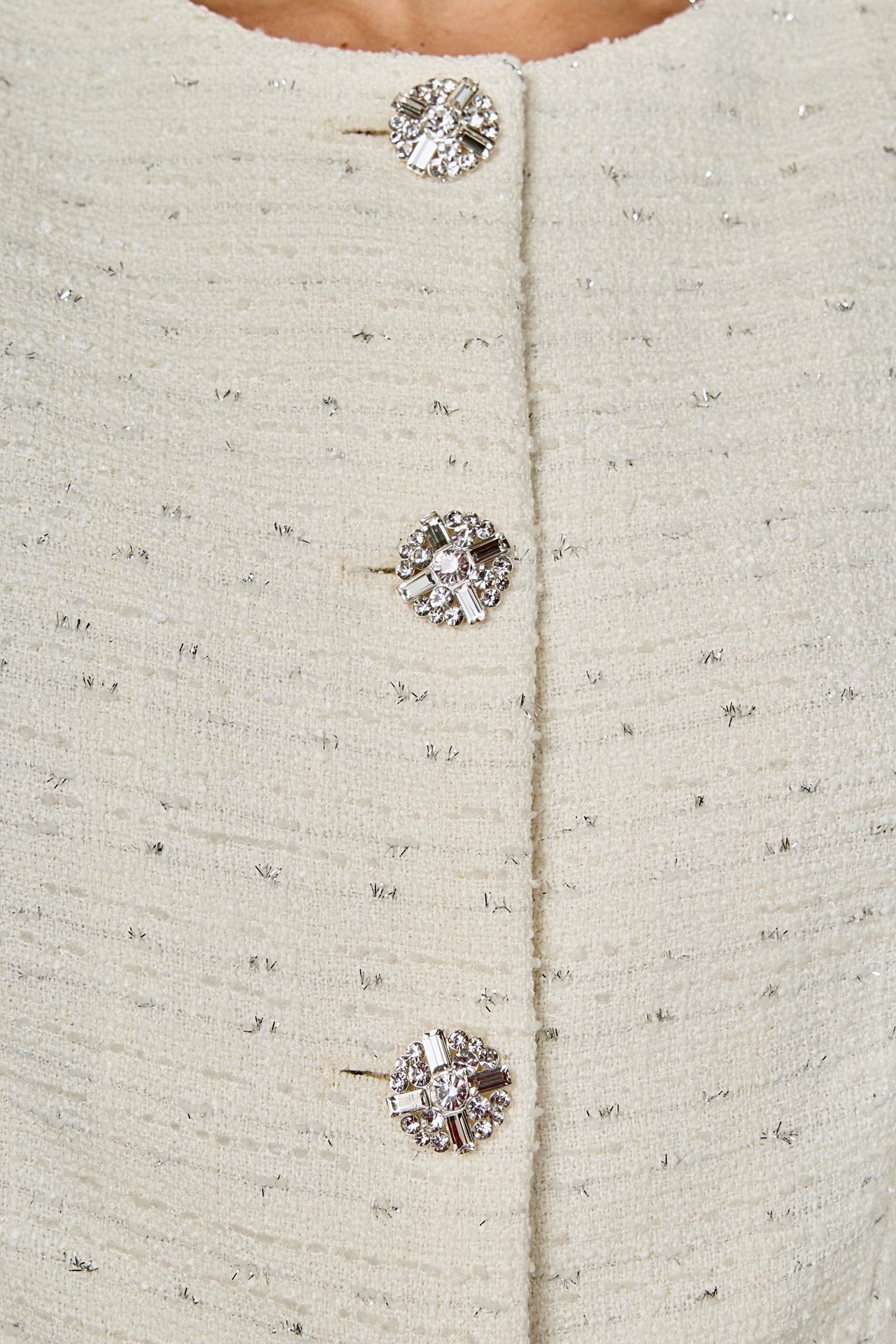 ENDLESS ROSE - Jewel Buttoned Tweed Vest - TOPS available at Objectrare