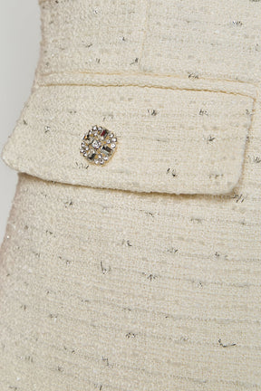 ENDLESS ROSE - Jewel Buttoned Tweed Vest - TOPS available at Objectrare