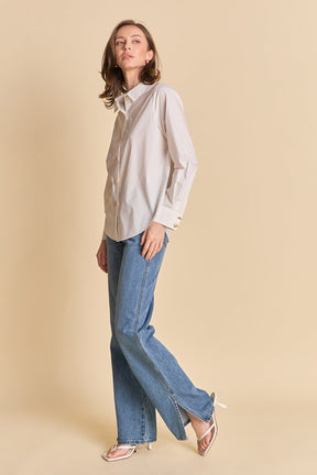 ENDLESS ROSE - Shell Buttoned Down Shirt - SHIRTS & BLOUSES available at Objectrare