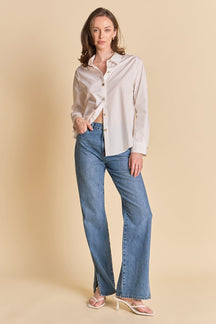 ENDLESS ROSE - Shell Buttoned Down Shirt - SHIRTS & BLOUSES available at Objectrare