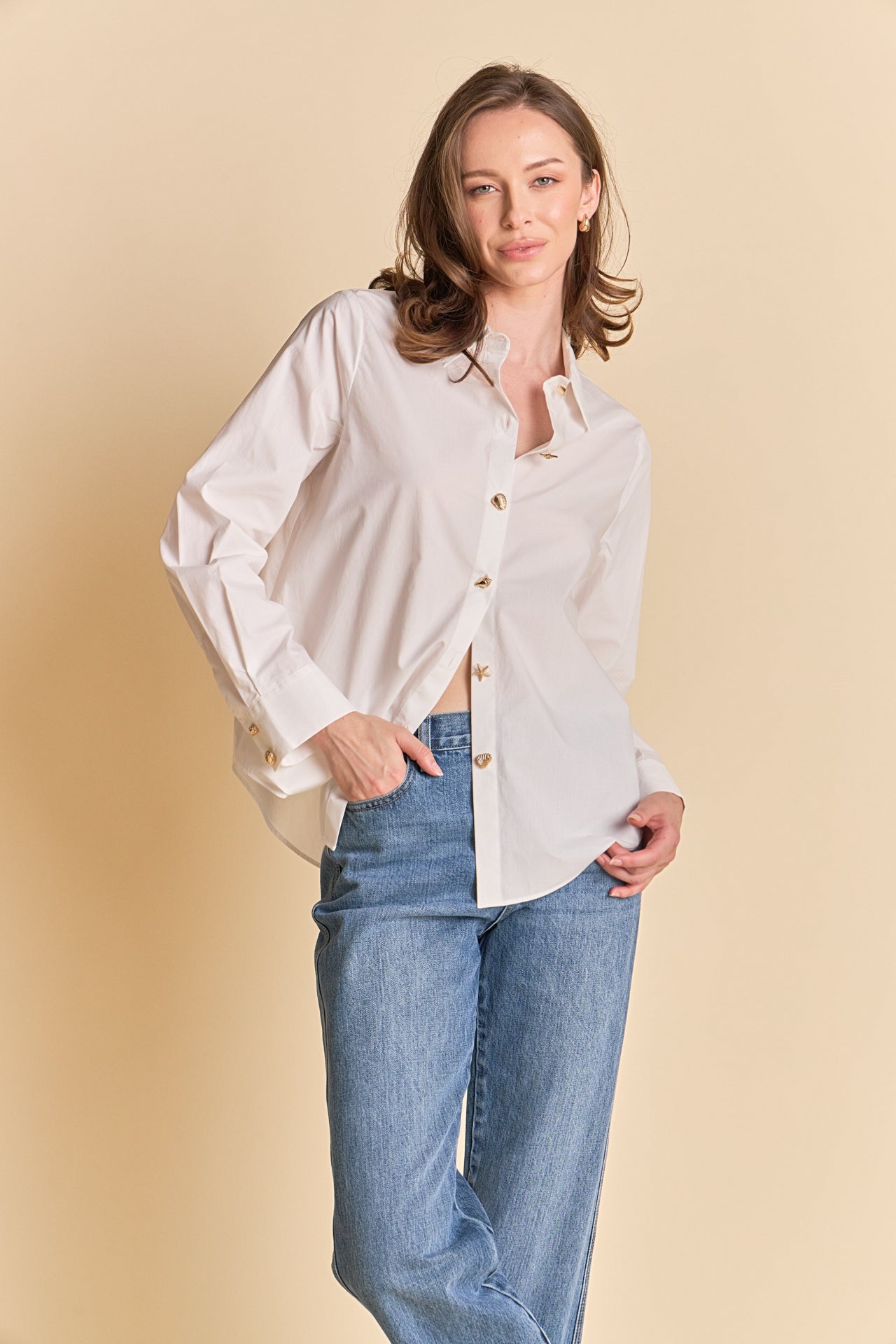 ENDLESS ROSE - Shell Buttoned Down Shirt - SHIRTS & BLOUSES available at Objectrare