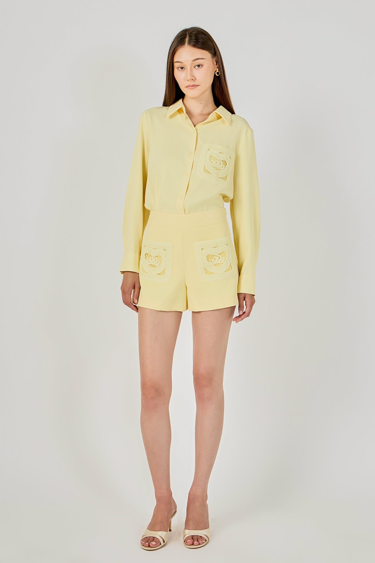 ENDLESS ROSE - Net Pocket Button Up Shirt - SHIRTS & BLOUSES available at Objectrare