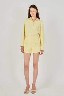 ENDLESS ROSE - Net Pocket Button Up Shirt - SHIRTS & BLOUSES available at Objectrare
