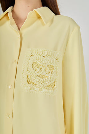 ENDLESS ROSE - Net Pocket Button Up Shirt - SHIRTS & BLOUSES available at Objectrare