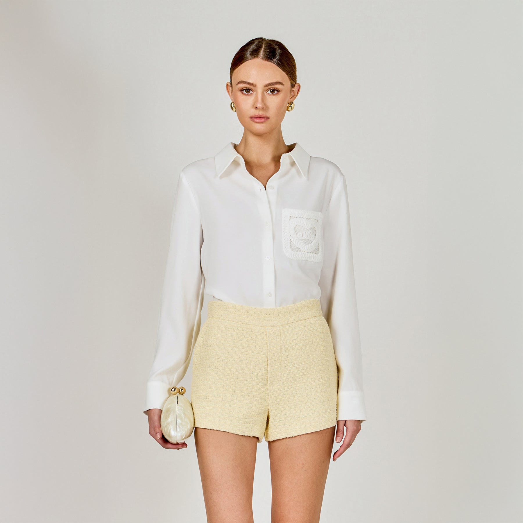 ENDLESS ROSE - Net Pocket Button Up Shirt - SHIRTS & BLOUSES available at Objectrare