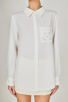 ENDLESS ROSE - Net Pocket Button Up Shirt - SHIRTS & BLOUSES available at Objectrare