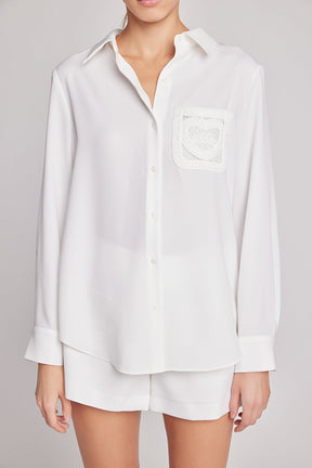 ENDLESS ROSE - Net Pocket Button Up Shirt - SHIRTS & BLOUSES available at Objectrare