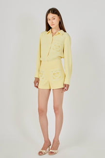 ENDLESS ROSE - Net Pocket A-Line Shorts - SHORTS available at Objectrare