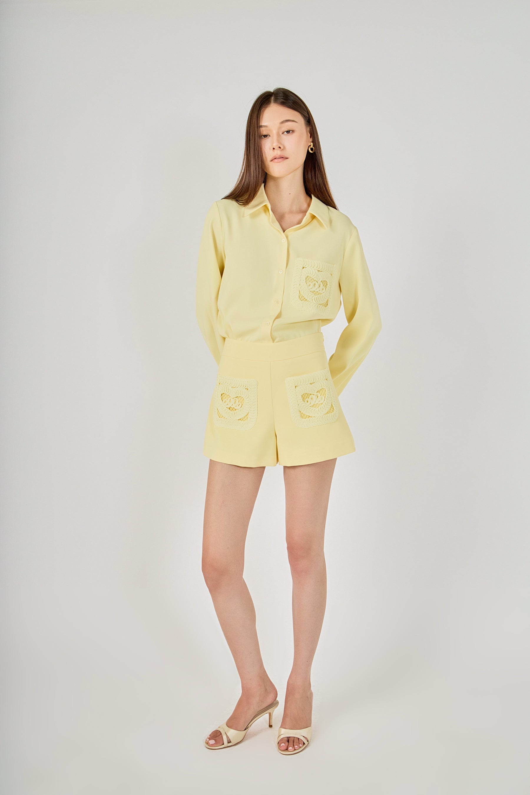 ENDLESS ROSE - Net Pocket A-Line Shorts - SHORTS available at Objectrare