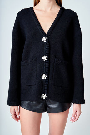 ENDLESS ROSE - Floral Button Down Cardigan - SWEATERS & KNITS available at Objectrare