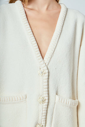 ENDLESS ROSE - Floral Button Down Cardigan - SWEATERS & KNITS available at Objectrare