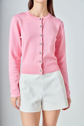 ENDLESS ROSE - Heart Button Down Cardigan - SWEATERS & KNITS available at Objectrare