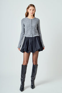 ENDLESS ROSE - Crewneck Button Down Knit Top - SWEATERS & KNITS available at Objectrare