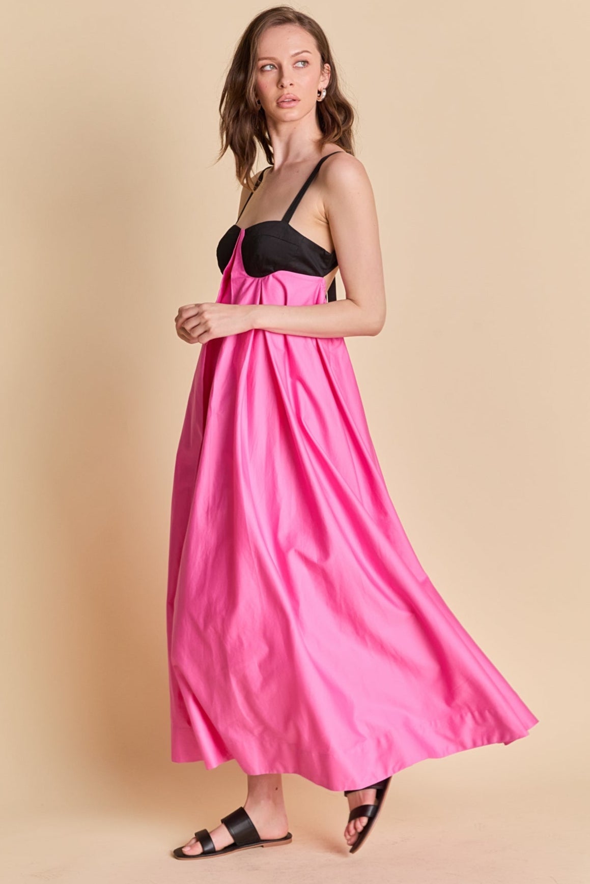 LA'VEN - Contrast Open Back Maxi Dress - DRESSES available at Objectrare