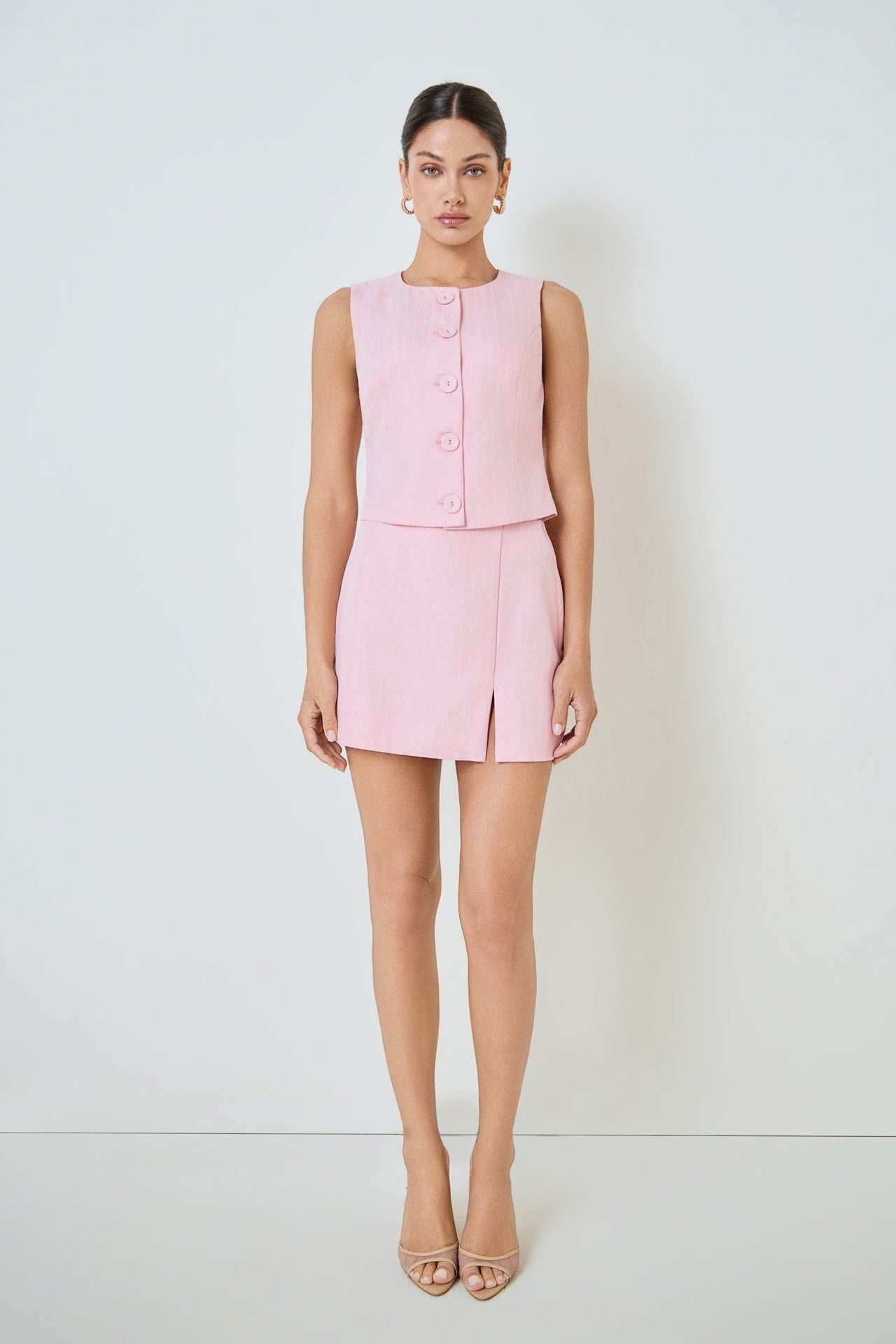 MARSY - Pinstripe Mini Skort - SKORTS available at Objectrare