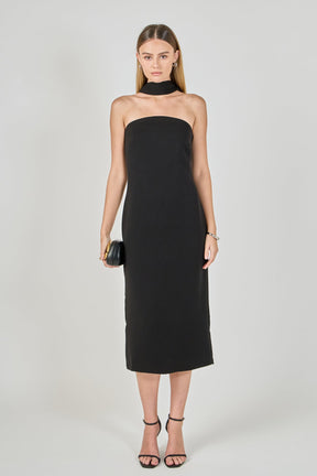 ENDLESS ROSE - Choker Tie Midi Dress - DRESSES available at Objectrare