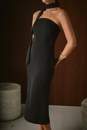 ENDLESS ROSE - Choker Tie Midi Dress - DRESSES available at Objectrare