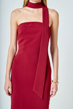 Choker Tie Midi Dress