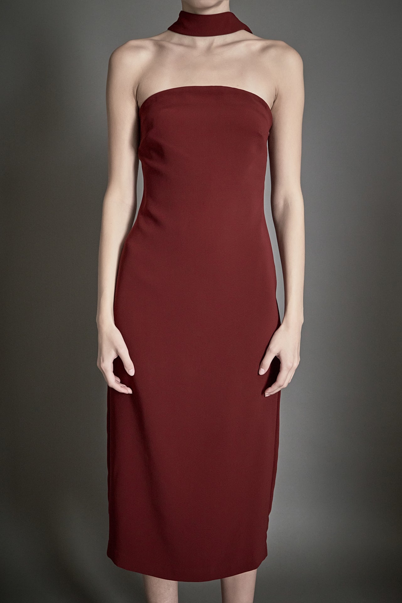 ENDLESS ROSE - Choker Tie Midi Dress - DRESSES available at Objectrare