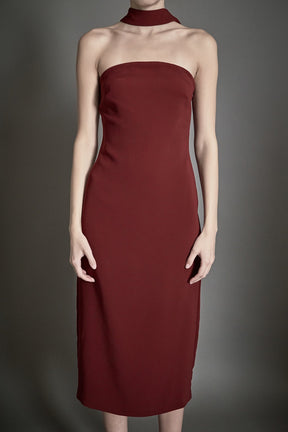 ENDLESS ROSE - Choker Tie Midi Dress - DRESSES available at Objectrare