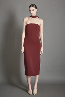 ENDLESS ROSE - Choker Tie Midi Dress - DRESSES available at Objectrare