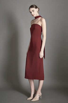 ENDLESS ROSE - Choker Tie Midi Dress - DRESSES available at Objectrare