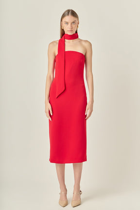 ENDLESS ROSE - Choker Tie Midi Dress - DRESSES available at Objectrare