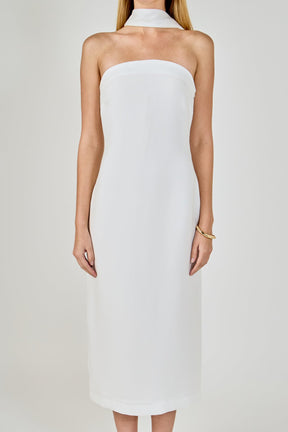 ENDLESS ROSE - Choker Tie Midi Dress - DRESSES available at Objectrare