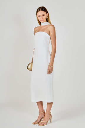 ENDLESS ROSE - Choker Tie Midi Dress - DRESSES available at Objectrare