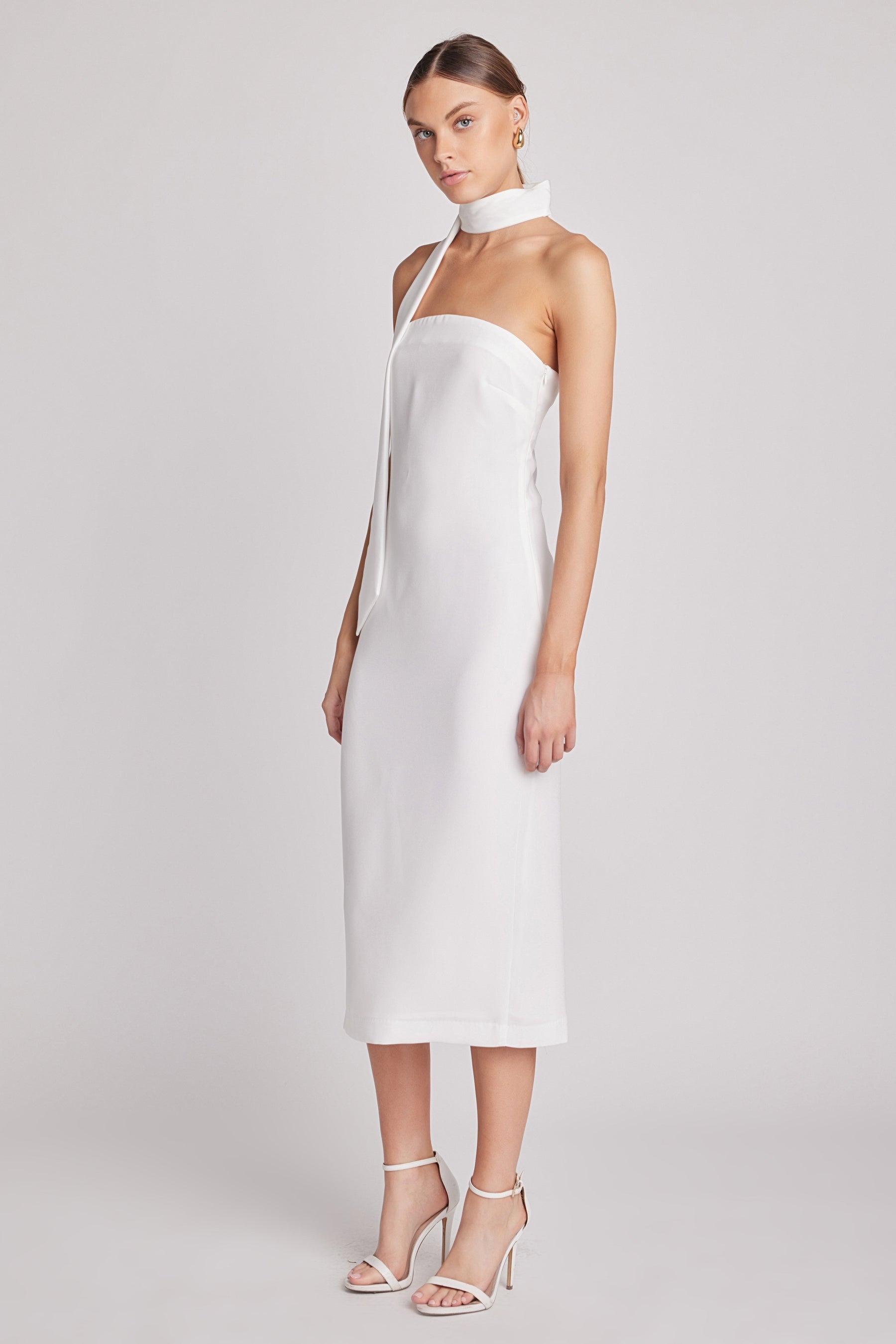 ENDLESS ROSE - Choker Tie Midi Dress - DRESSES available at Objectrare