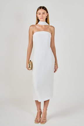 ENDLESS ROSE - Choker Tie Midi Dress - DRESSES available at Objectrare