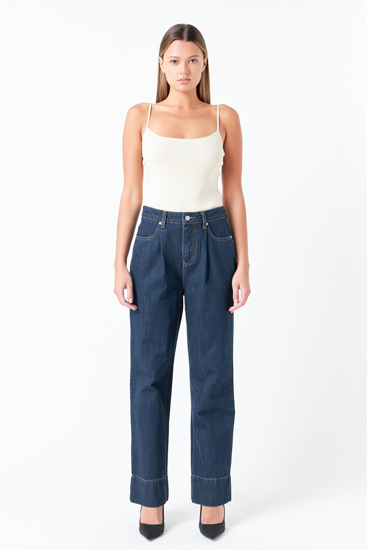 GREY LAB - High Waisted Wide Leg Pants - JEANS available at Objectrare