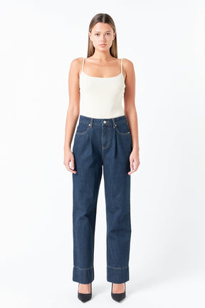 GREY LAB - High Waisted Wide Leg Pants - JEANS available at Objectrare