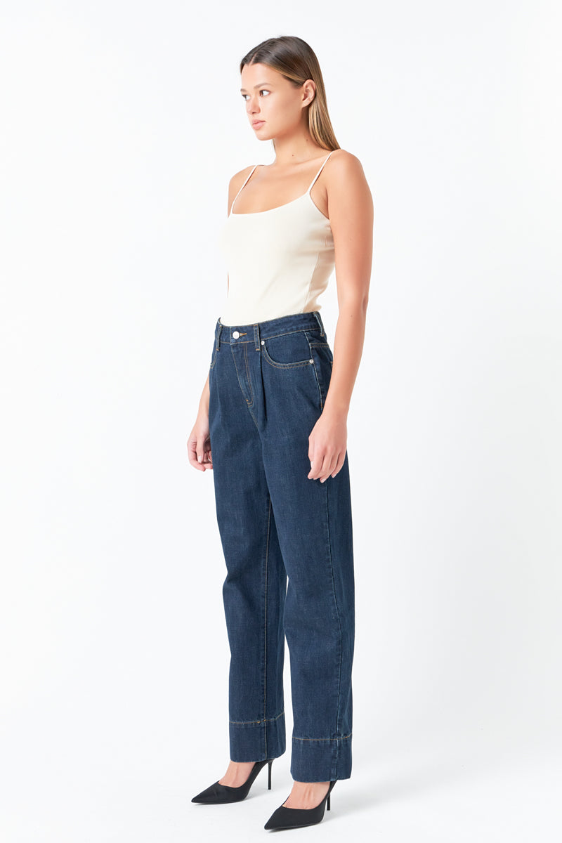 GREY LAB - High Waisted Wide Leg Pants - JEANS available at Objectrare