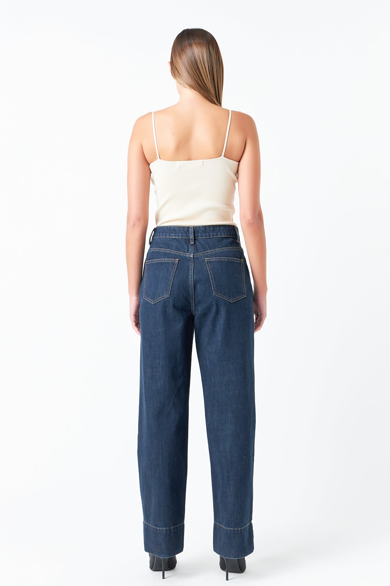 GREY LAB - High Waisted Wide Leg Pants - JEANS available at Objectrare
