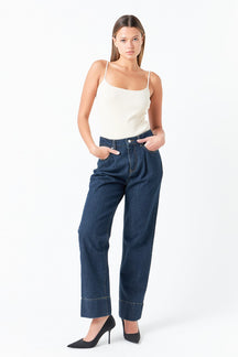 GREY LAB - High Waisted Wide Leg Pants - JEANS available at Objectrare