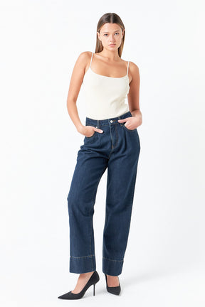 GREY LAB - High Waisted Wide Leg Pants - JEANS available at Objectrare