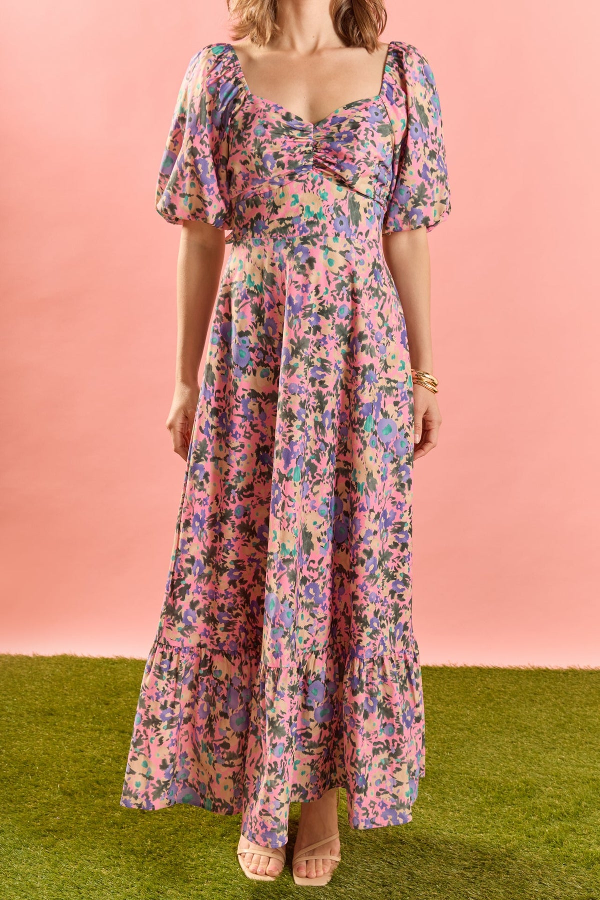 Open Back Tie Maxi Dress