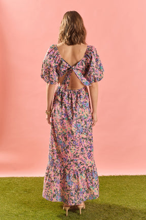ENGLISH FACTORY - Open Back Tie Maxi Dress - DRESSES available at Objectrare