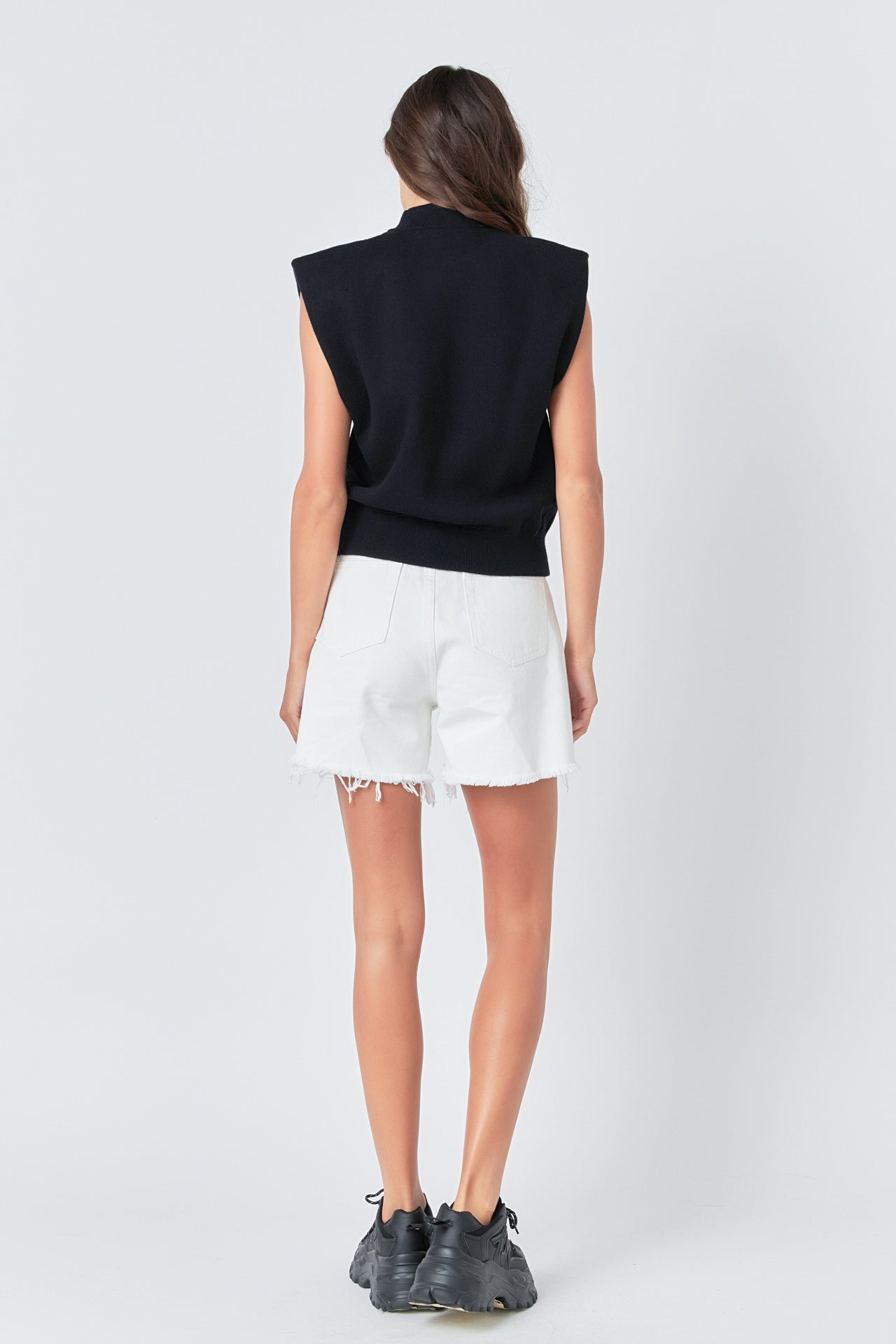 GREY LAB - Grey Lab - Mock Neck Sleeveless Knit Top - TOPS available at Objectrare