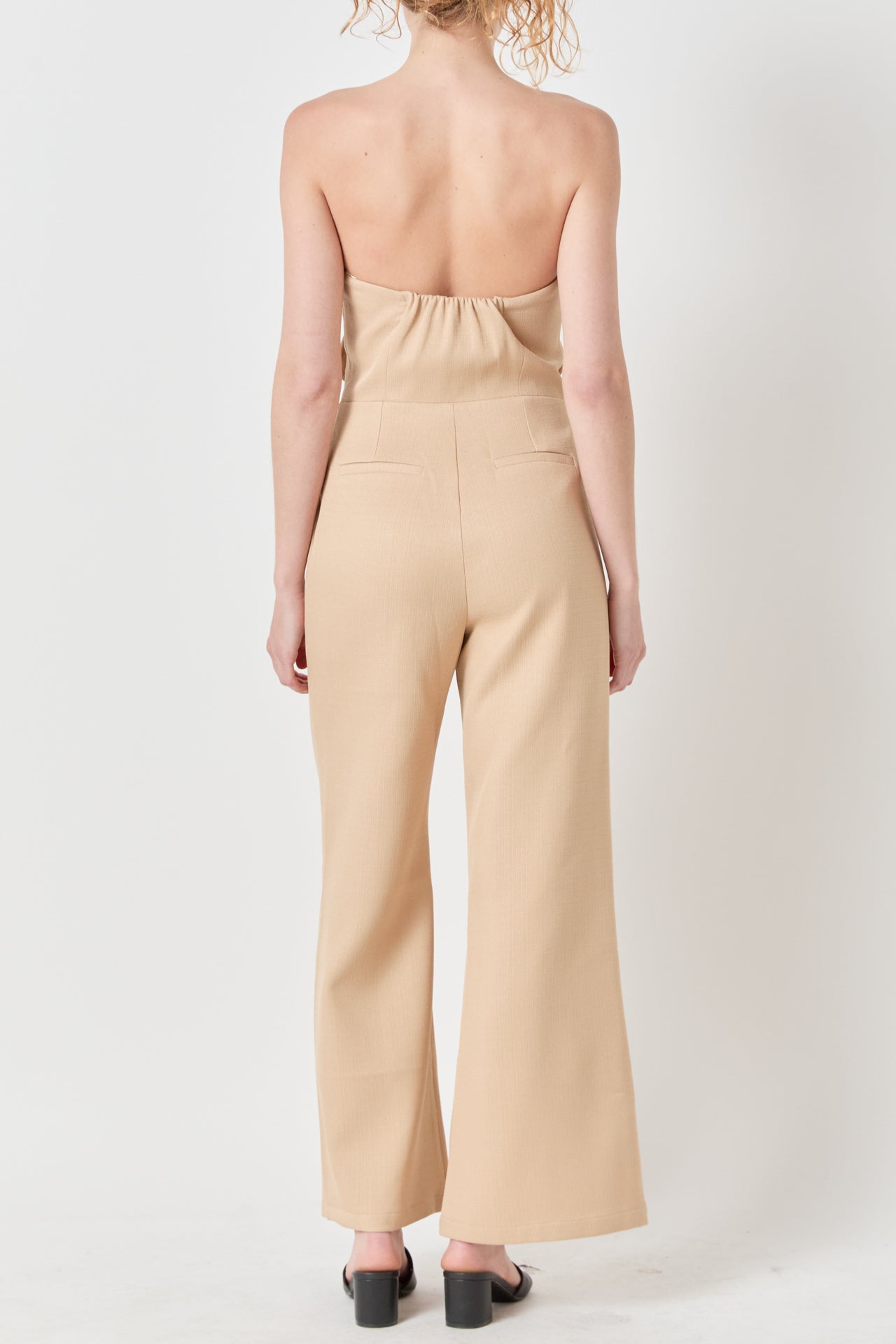 ENDLESS ROSE - Floral Applique Strapless Jumpsuit - JUMPSUITS available at Objectrare