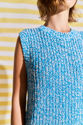 Sleeveless Ribbed Knit Sweater