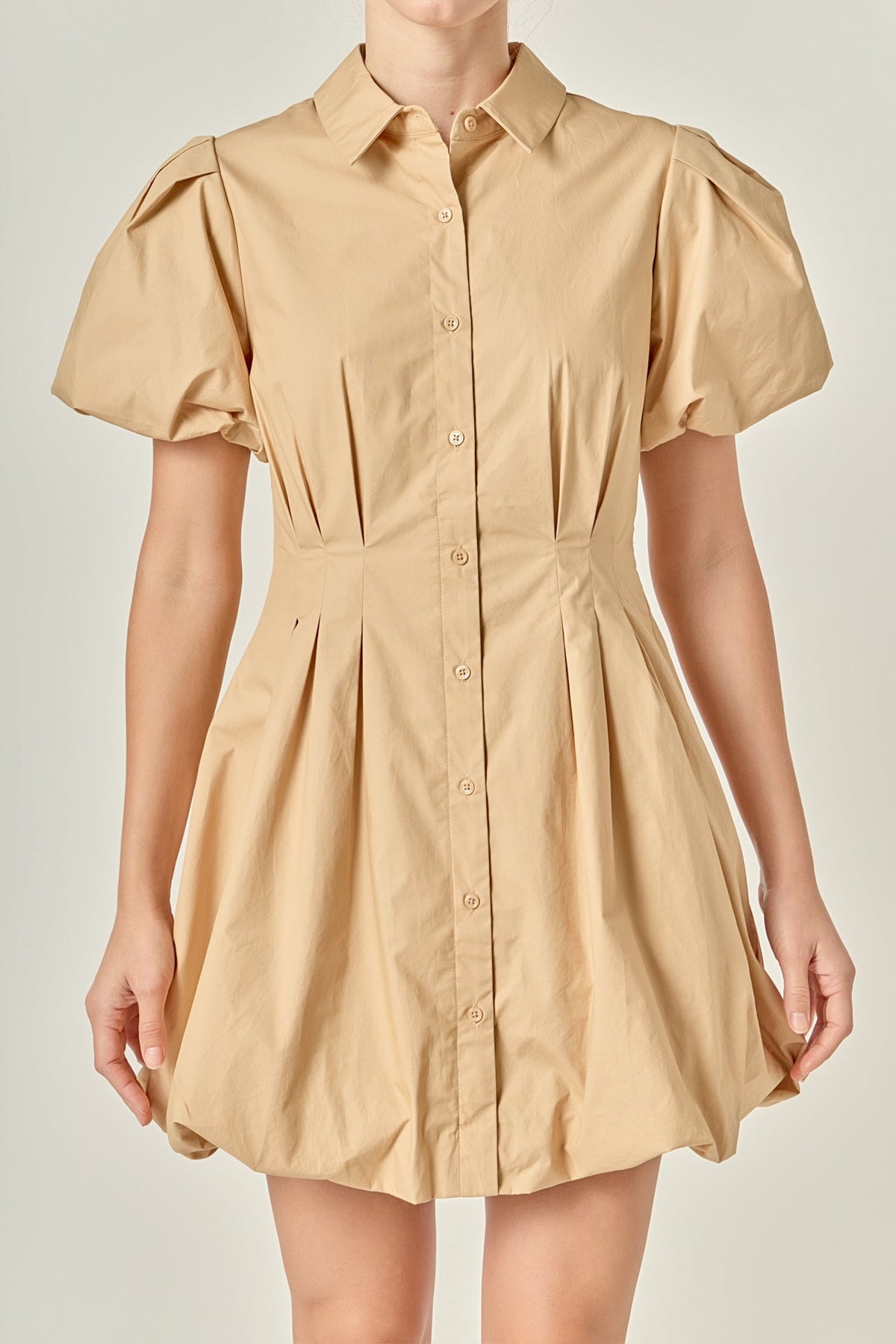 Button Down Bubble Mini Skirt