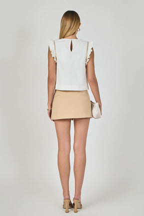 ENDLESS ROSE - Sleeveless Embroidered Shoulder Top - TOPS available at Objectrare